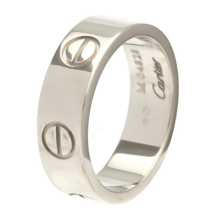 Pre Owned Cartier Love 18K White Gold Ring Size EU 51