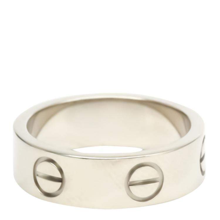 Pre Owned Cartier Love 18K White Gold Ring Size EU 51