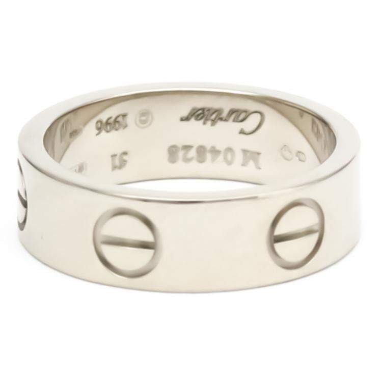 Pre Owned Cartier Love 18K White Gold Ring Size EU 51