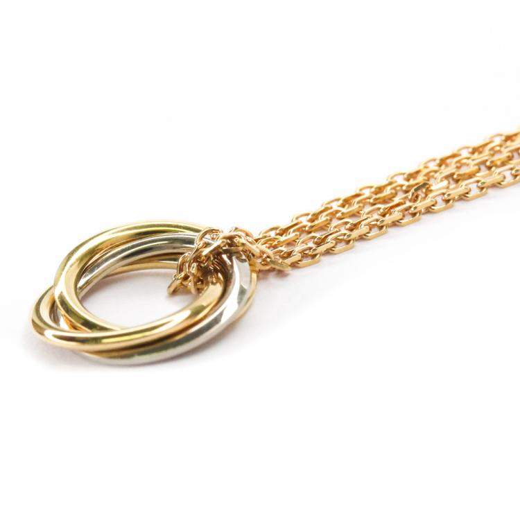 Pre Owned Cartier Yellow, Rose, White Gold Trinity Necklace