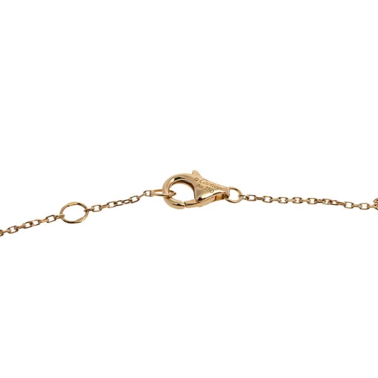 Pre Owned Cartier Amulette De Cartier 18K Yellow Gold Diamond & Mother of Pearl Bracelet XS 