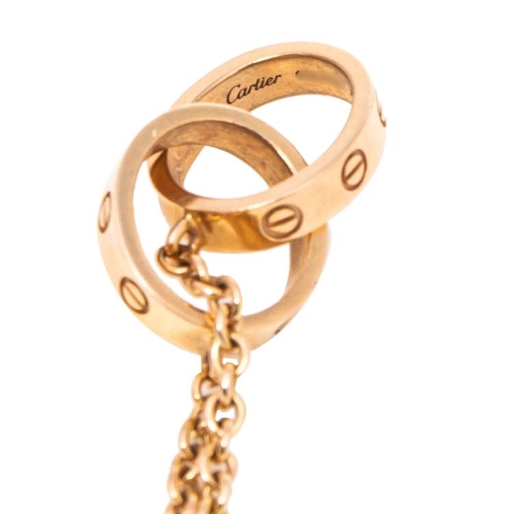 Pre Owned Cartier Love Interlocking 2 Hoops 18K Rose Gold Bracelet