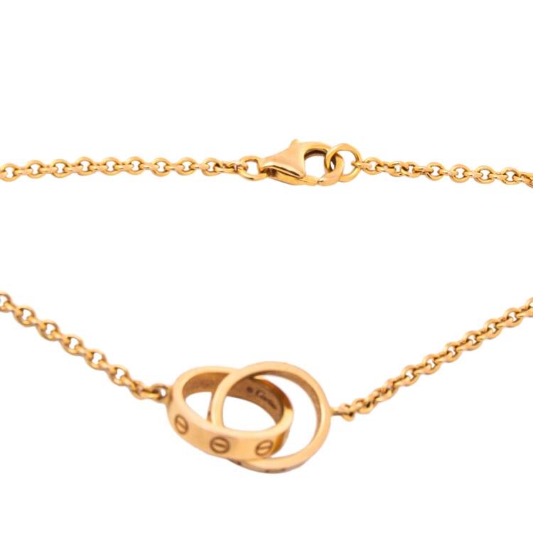 Pre Owned Cartier Love Interlocking 2 Hoops 18K Rose Gold Bracelet