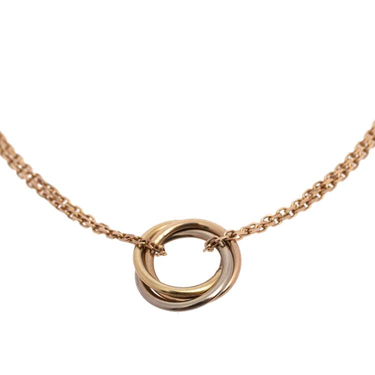 Pre Owned Cartier Trinity 18K Three Tone Gold Adjustable Bracelet