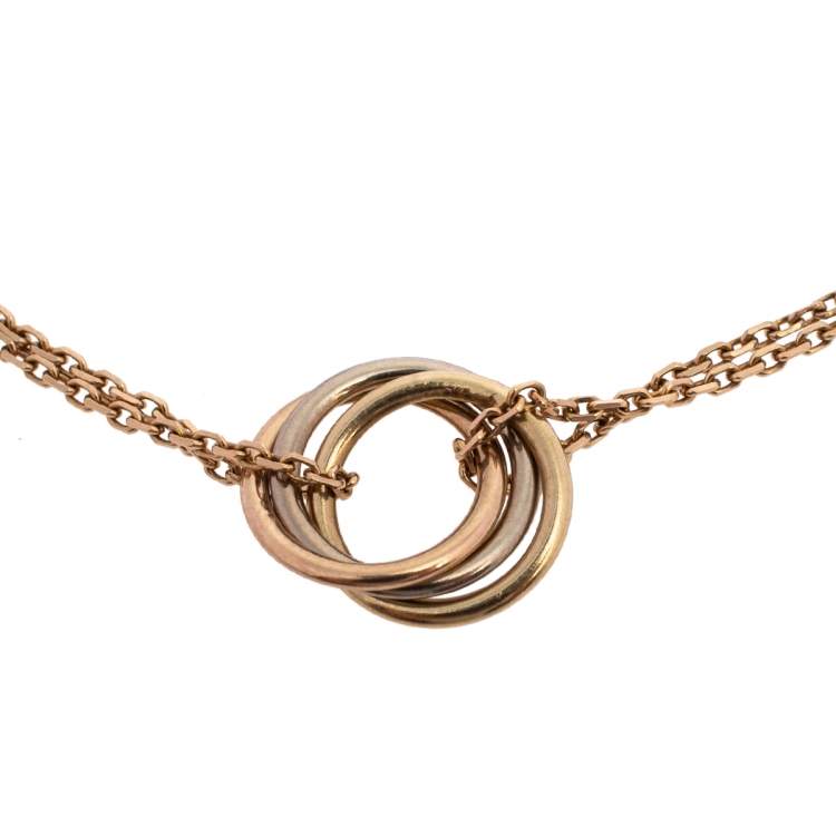 Pre Owned Cartier Trinity 18K Three Tone Gold Adjustable Bracelet