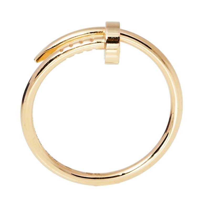 Pre Owned Cartier Juste un Clou 18K Yellow Gold Ring Size EU 59