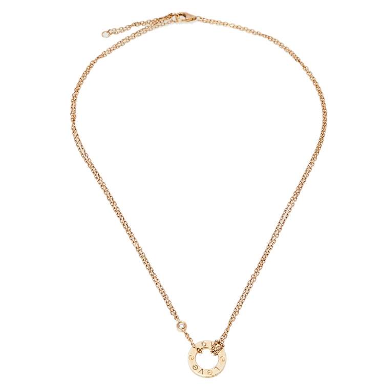 18k Yellow Gold and Diamond Cartier Love Necklace. B7014500