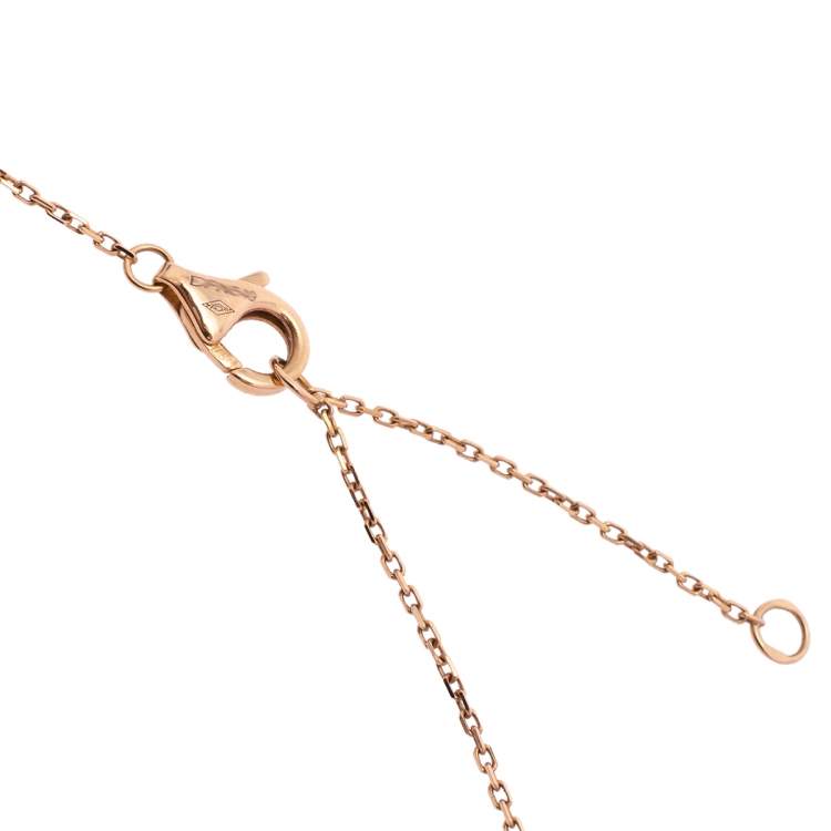 Pre Owned Cartier Amulette de Cartier Diamond Mother of Pearl 18K Yellow Gold Necklace XS