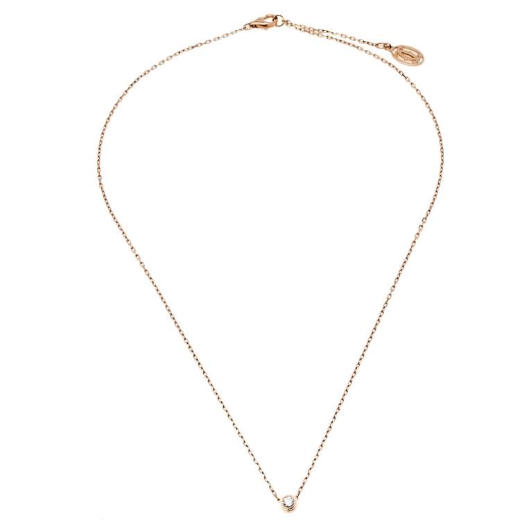 Cartier Diamants L gers Diamond 18k Rose Gold Necklace SM Cartier