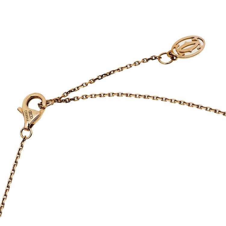Pre Owned Cartier Diamants Légers Diamond 18k Rose Gold Necklace XS
