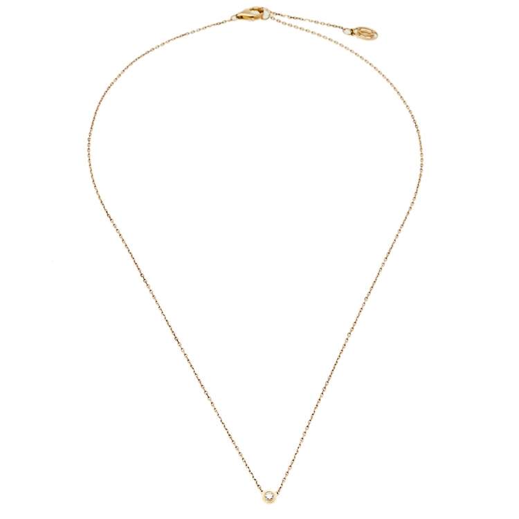 Pre Owned Cartier Diamants Légers Diamond 18k Rose Gold Necklace XS