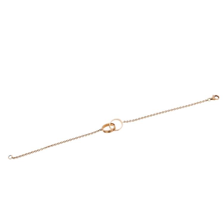 Pre Owned Cartier Love Interlocking 2 Hoops 18K Rose Gold Bracelet