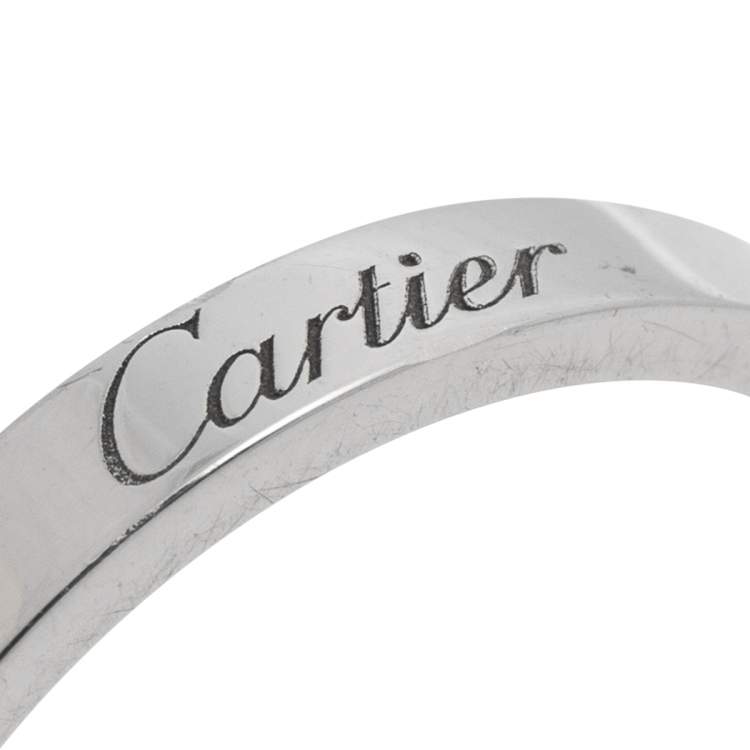 Pre Owned Cartier C De Cartier Platinum Wedding Band Ring Size 58