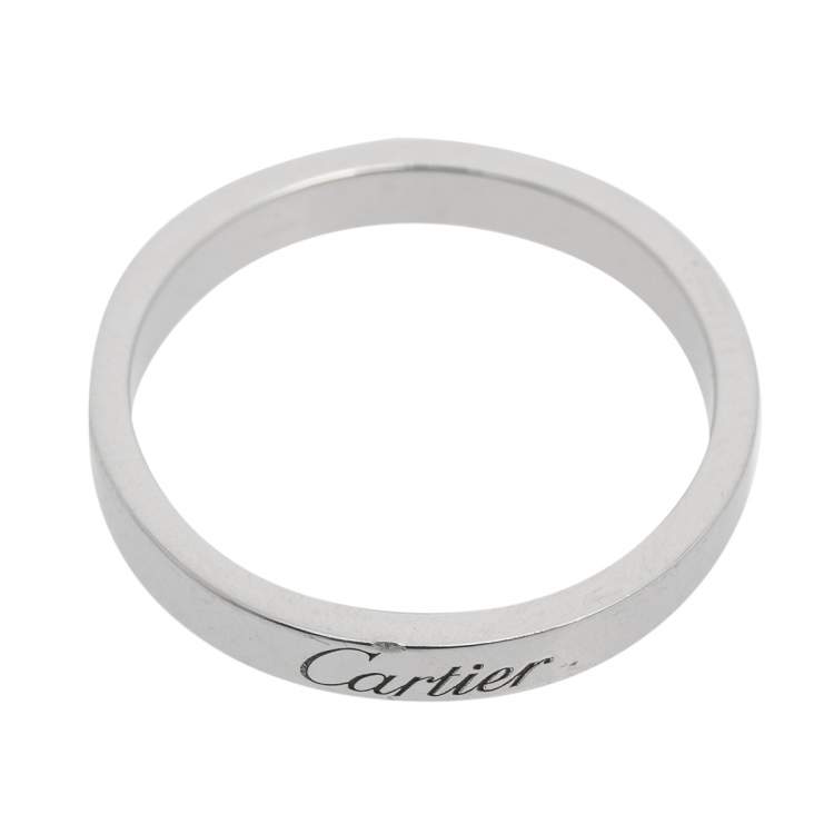 Pre Owned Cartier C De Cartier Platinum Wedding Band Ring Size 58