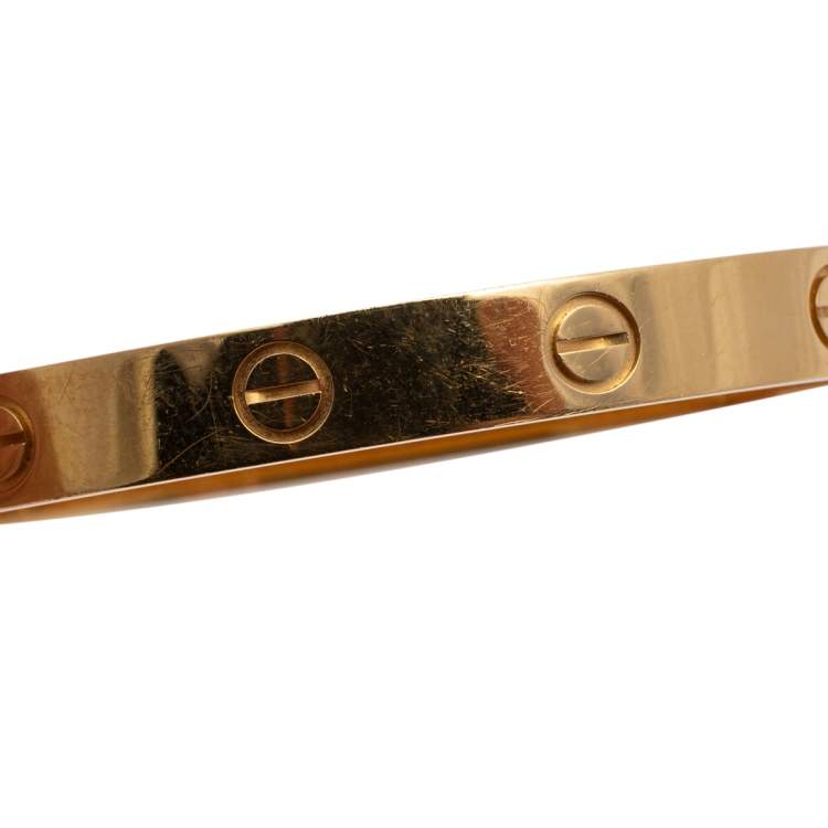 Pre Owned Cartier Love 18K Yellow Gold Cuff Bracelet 16