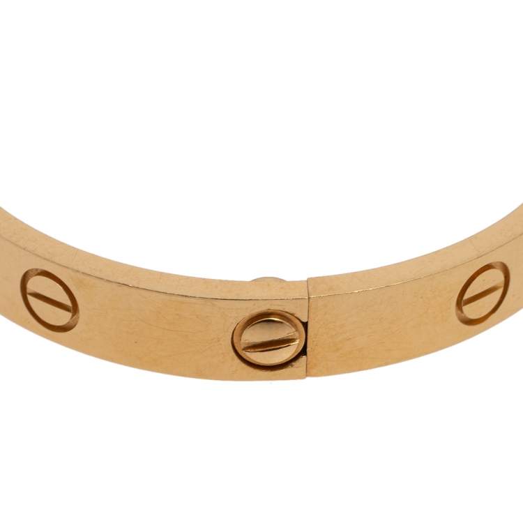 Pre Owned Cartier Love 18K Yellow Gold Cuff Bracelet 16
