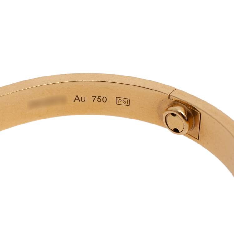 Pre Owned Cartier Love 18K Yellow Gold Cuff Bracelet 16