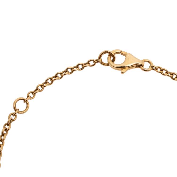Pre Owned Cartier Love Interlocking 2 Hoops 18K Yellow Gold Bracelet
