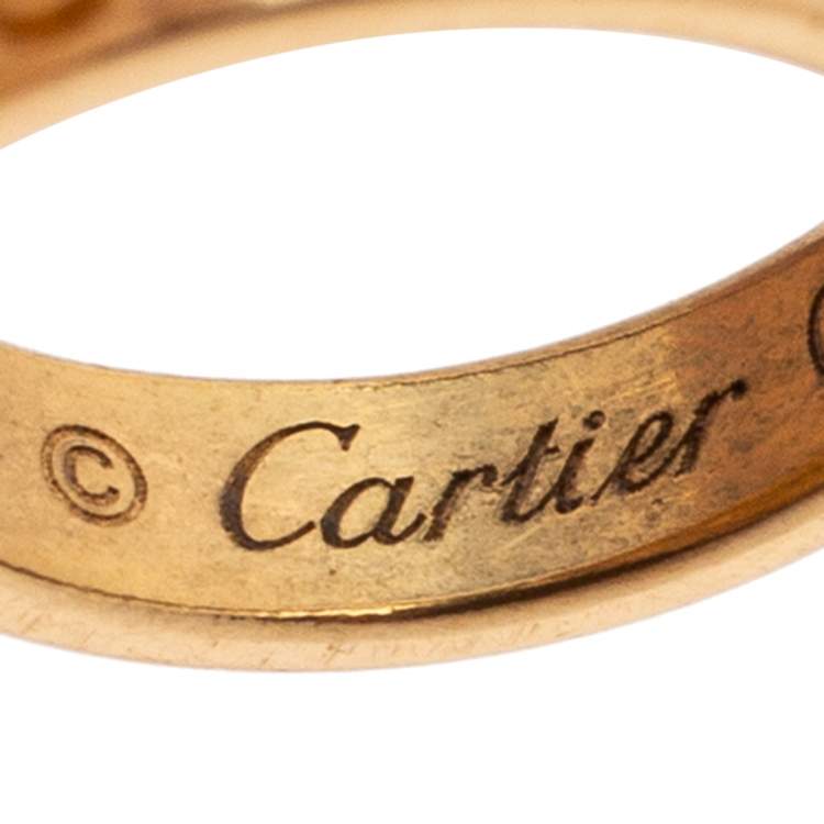 Pre Owned Cartier Love Interlocking 2 Hoops 18K Yellow Gold Bracelet