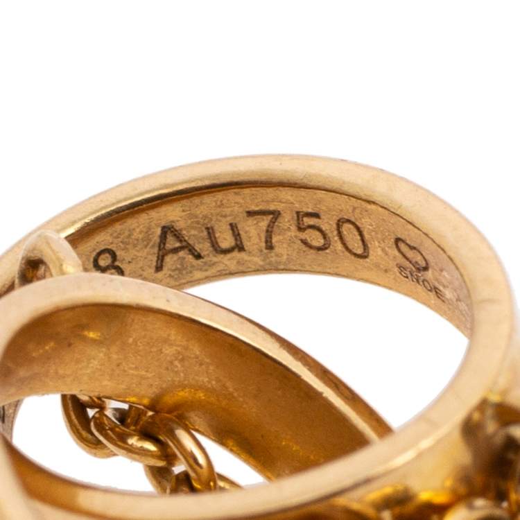 Pre Owned Cartier Love Interlocking 2 Hoops 18K Yellow Gold Bracelet