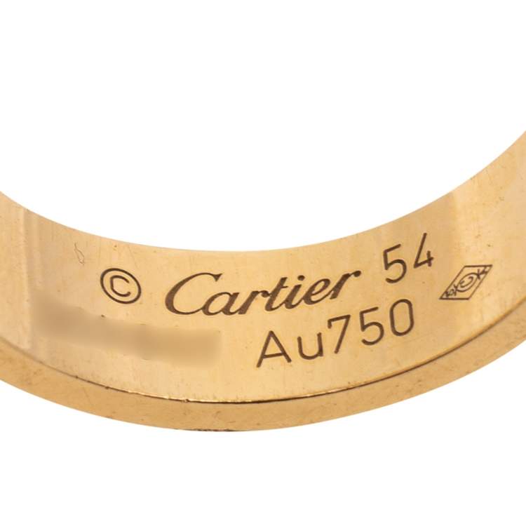 Pre Owned Cartier Love 18k Rose Gold Band Ring Size 54