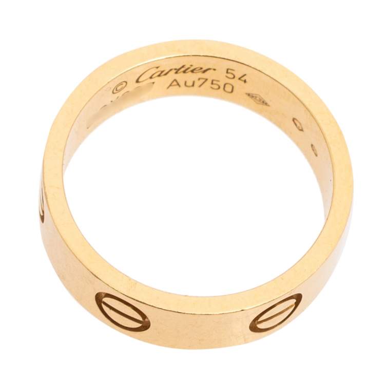 Pre Owned Cartier Love 18k Rose Gold Band Ring Size 54