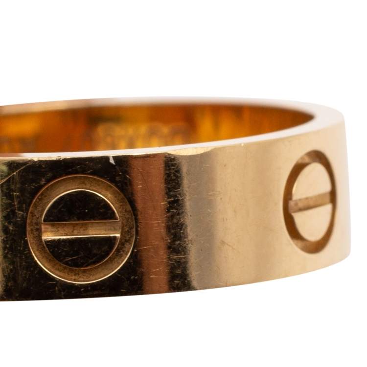 Pre Owned Cartier Love 18k Rose Gold Band Ring Size 54