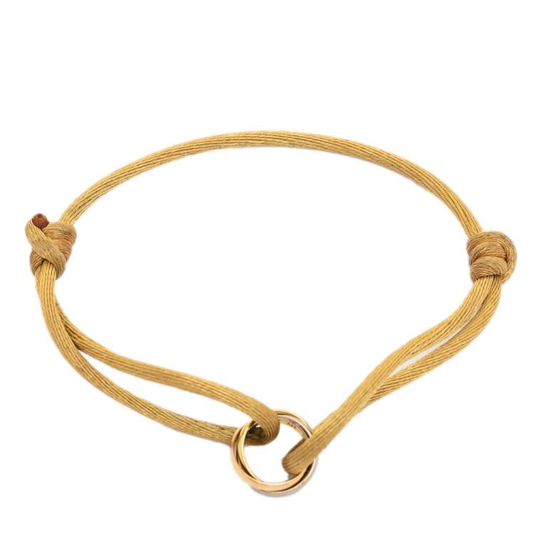 Pre Owned Cartier Trinity 18K Three Tone Gold Adjustable Cord Bracelet