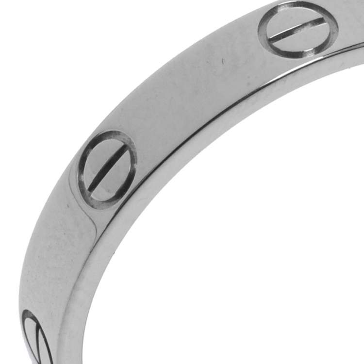 Pre Owned Cartier Love 18K White Gold Wedding Band Ring Size 63