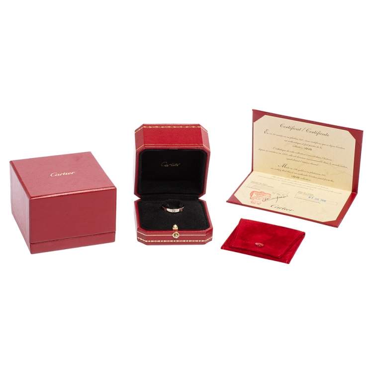 Pre Owned Cartier Love 18K White Gold Wedding Band Ring Size 63