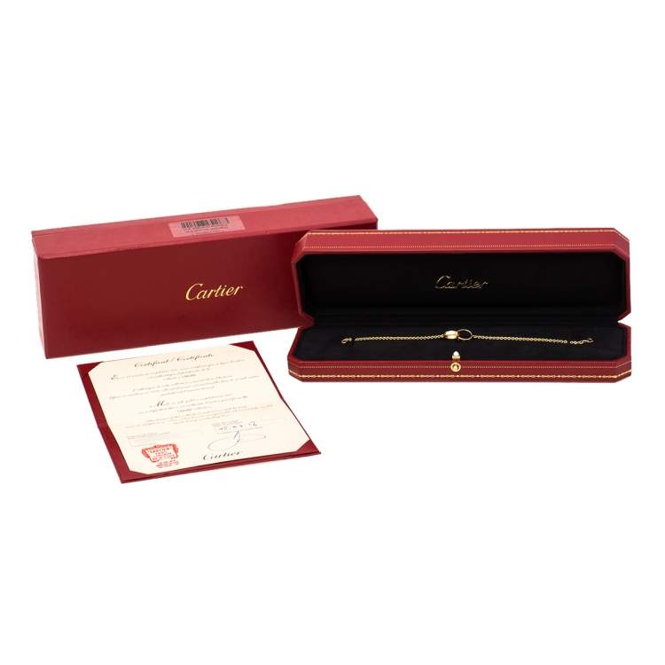 Pre Owned Cartier Love Interlocking 2 Hoops 18K Yellow Gold Bracelet