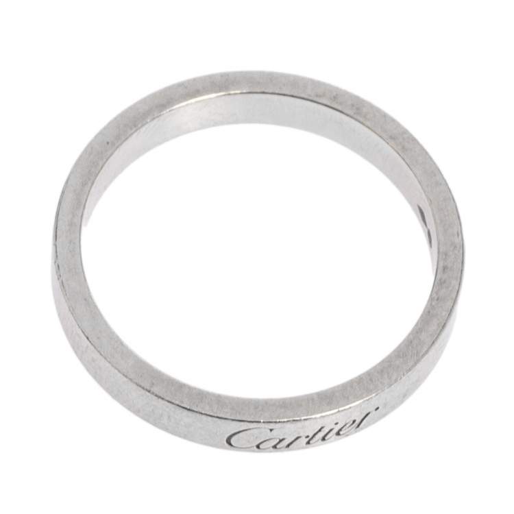 Pre Owned Cartier C de Cartier Platinum Wedding Band Ring 54 