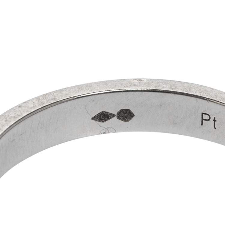 Pre Owned Cartier C de Cartier Platinum Wedding Band Ring 54 