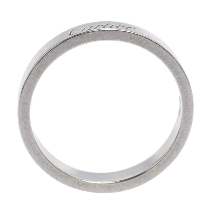 Pre Owned Cartier C de Cartier Platinum Wedding Band Ring 54 