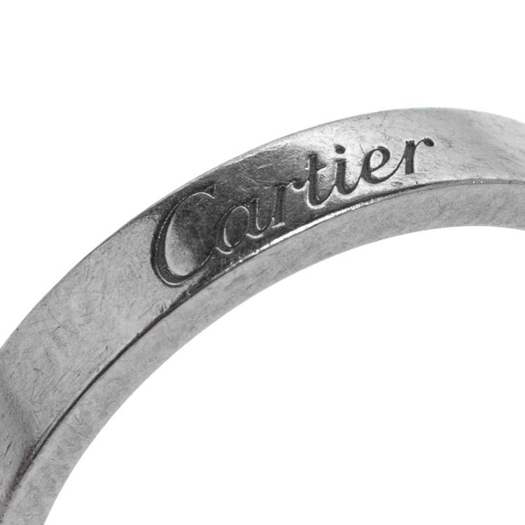 Pre Owned Cartier C de Cartier Platinum Wedding Band Ring 54 