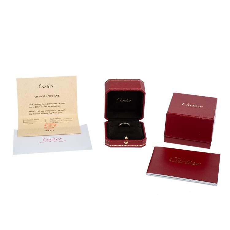 Pre Owned Cartier C de Cartier Platinum Wedding Band Ring 54 