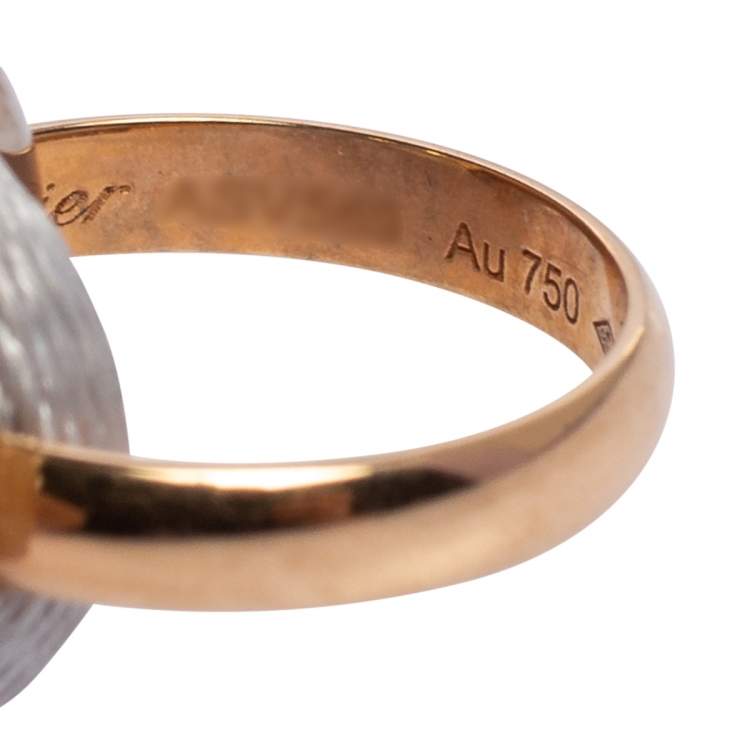 Pre Owned Cartier Trinity de Cartier 18K Three Tone Gold Adjustable White Cord Bracelet