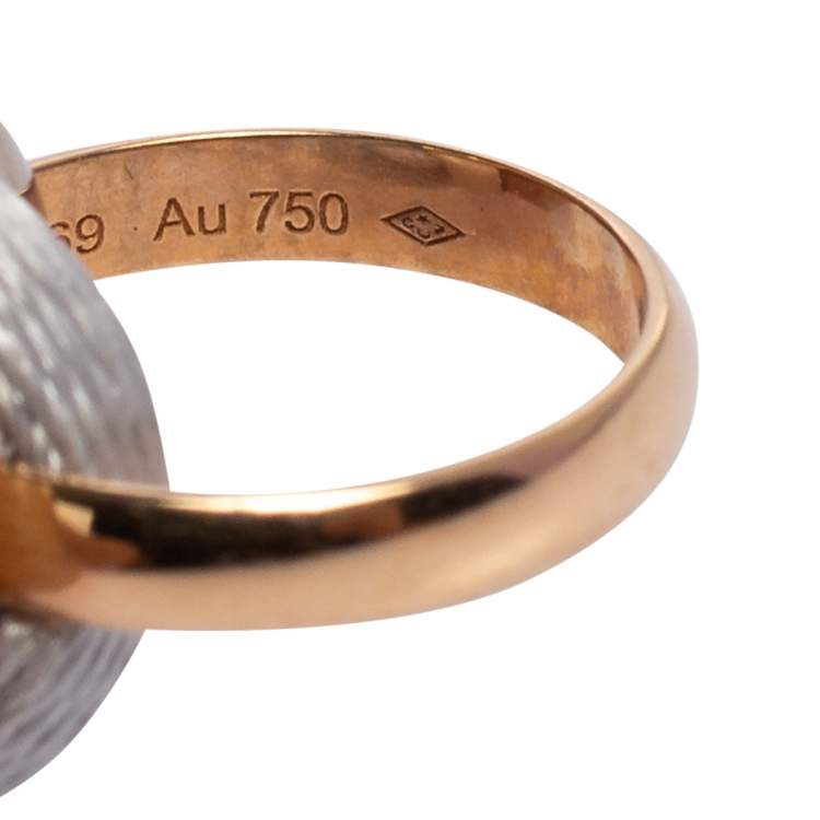 Pre Owned Cartier Trinity de Cartier 18K Three Tone Gold Adjustable White Cord Bracelet