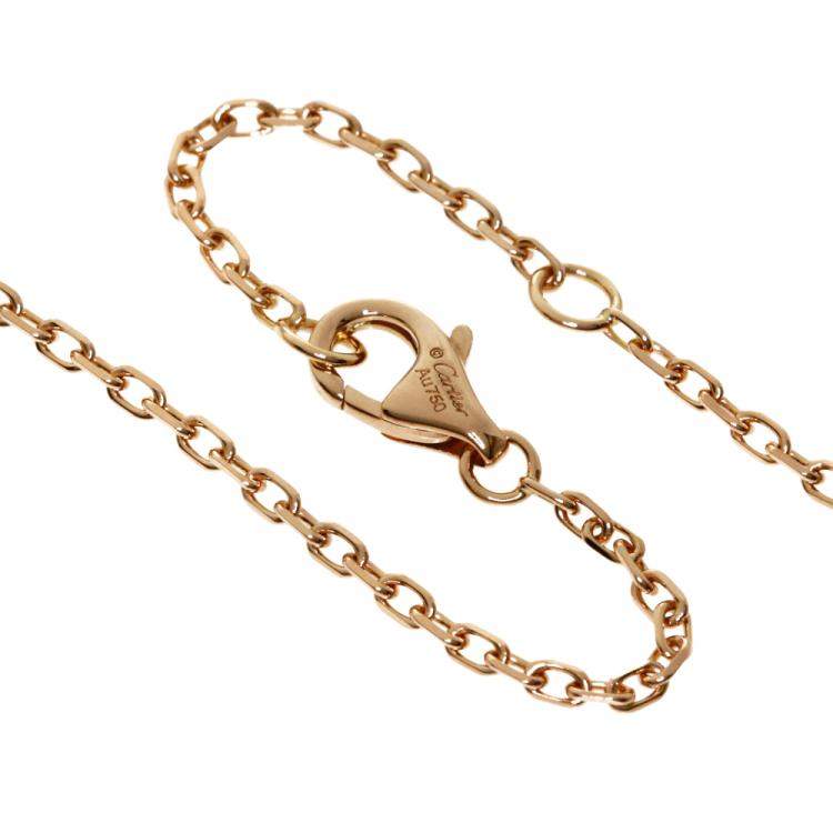 Pre Owned Cartier Trinity 18K Rose Gold Sappire Necklace
