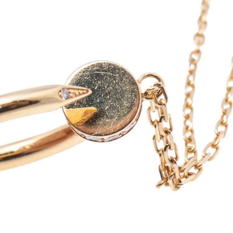 Pre Owned Cartier Juste un Clou Diamond 18K Yellow Gold Pendant Necklace