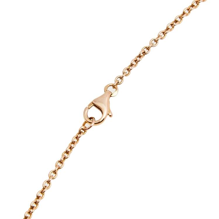 Pre Owned Cartier Love Interlocking 2 Hoops 18K Rose Gold Necklace 