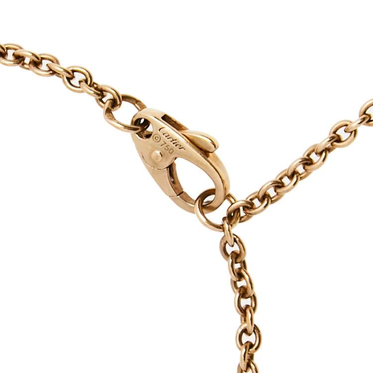Pre Owned Cartier Trinity Knot Three Tone 18K Gold Charm Bracelet