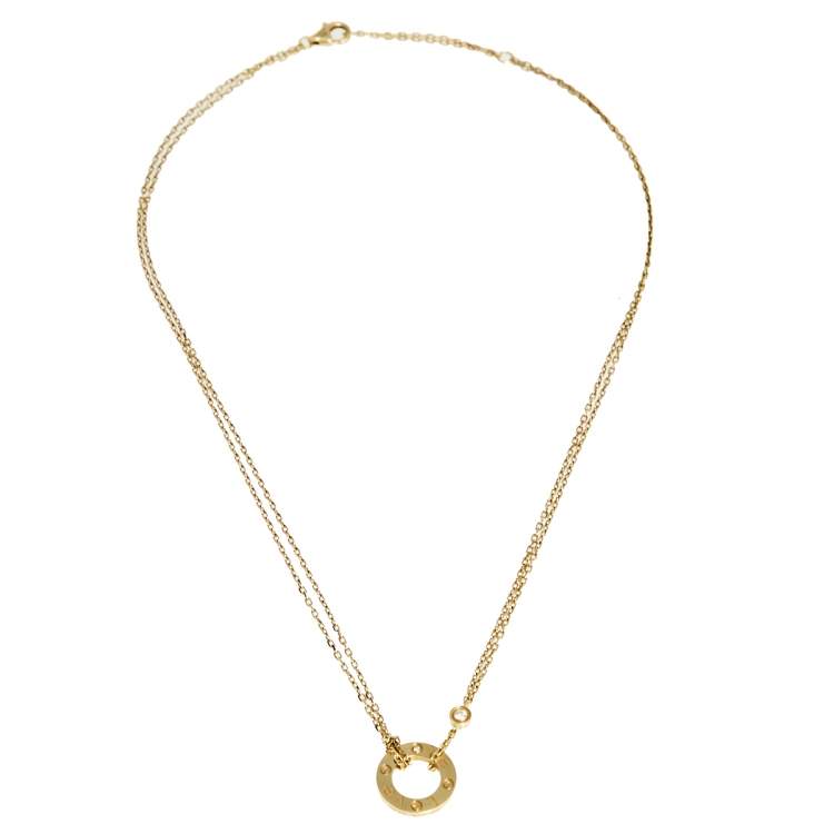 CRB7013800 - LOVE necklace, diamonds - Yellow gold, diamonds - Cartier |  ShopLook