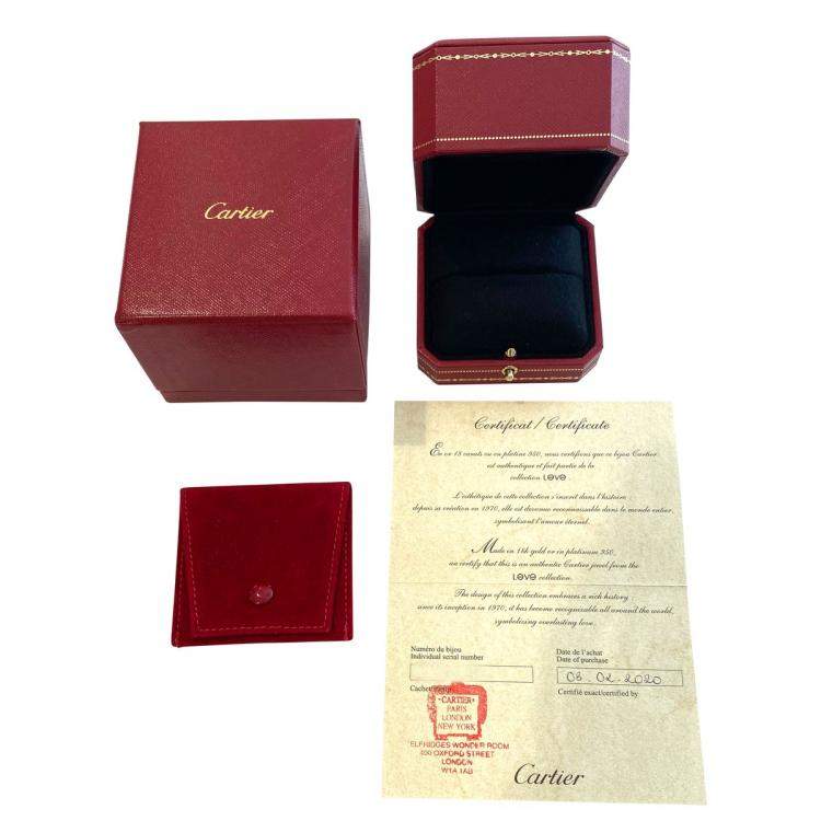 Pre Owned Cartier Love 18K Rose Gold Wedding Band Ring Size EU 51