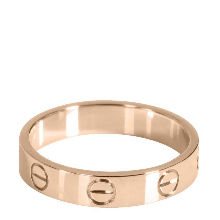 Pre Owned Cartier Love 18K Rose Gold Wedding Band Ring Size EU 51
