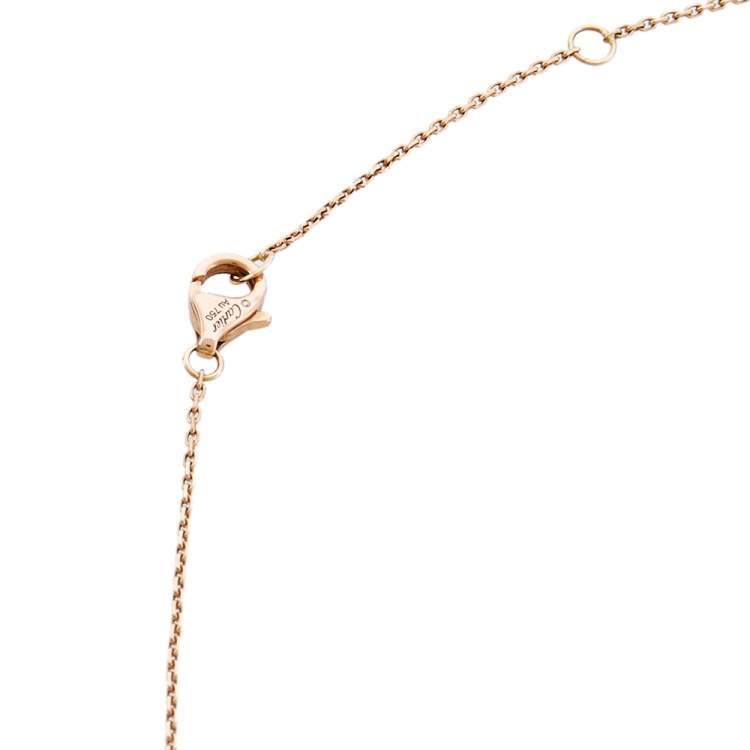 Pre Owned Cartier Amulette De Cartier Onyx Diamond 18K Rose Gold Pendant Necklace XS