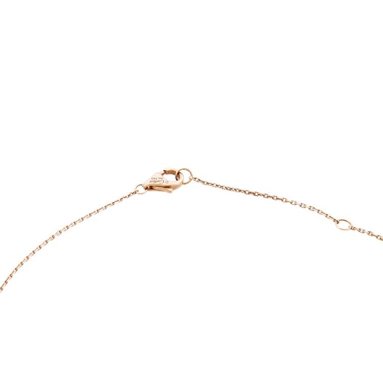 Pre Owned Cartier Amulette De Cartier Onyx Diamond 18K Rose Gold Pendant Necklace XS