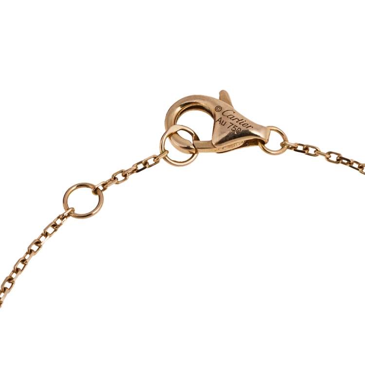 Pre Owned Cartier Amulette de Cartier Onyx Diamond 18K Rose Gold Bracelet XS