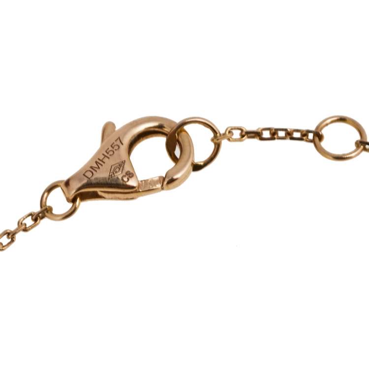 Pre Owned Cartier Amulette de Cartier Onyx Diamond 18K Rose Gold Bracelet XS