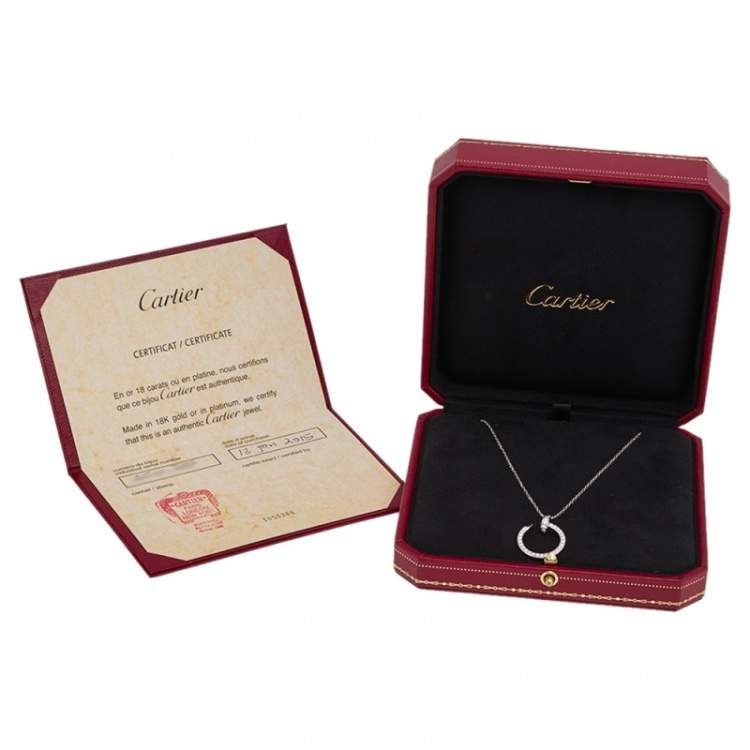 مملوكة مسبقًا Cartier Juste un Clou Diamond 18K White Gold Pendant Necklace